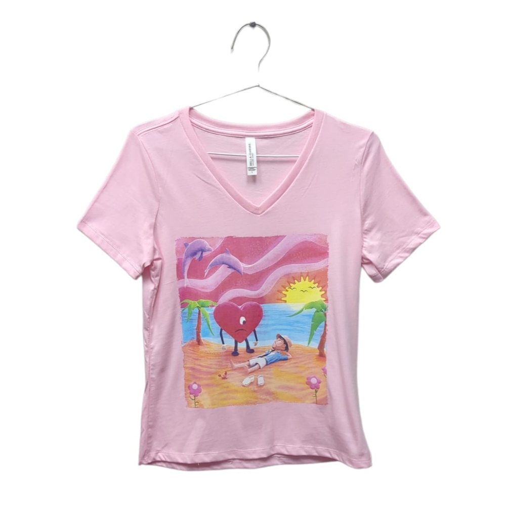 Women's pink  Bad 🐰 Bella canvas Tshirt